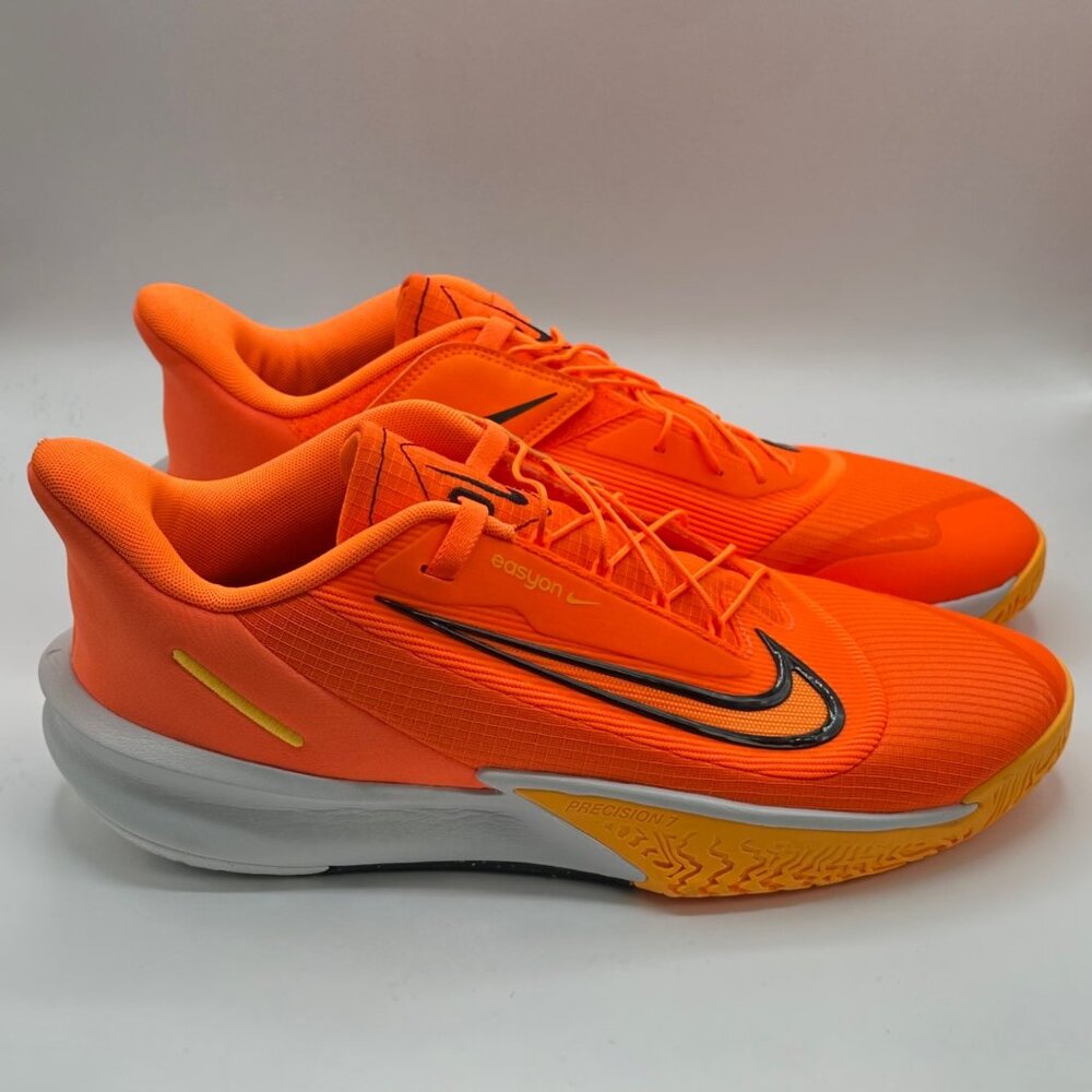 Men's Nike Precision 7 Orange White Basketball Hoopers Shoes FN0324-800 Size 12 - Picture 3 of 8